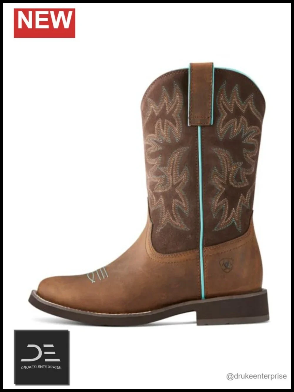 Leather 4LR Comfort Western Boot with Embroidered Details
